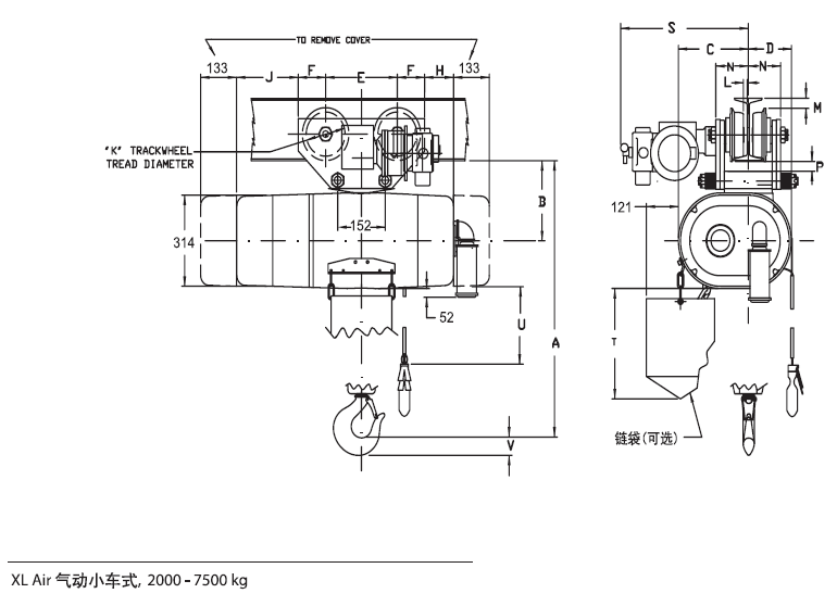 Lodestar Air XL 气动环链葫芦